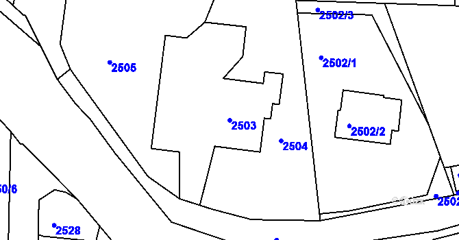 Parcela st. 2503 v KÚ Poruba, Katastrální mapa