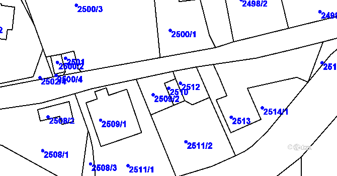 Parcela st. 2510 v KÚ Poruba, Katastrální mapa