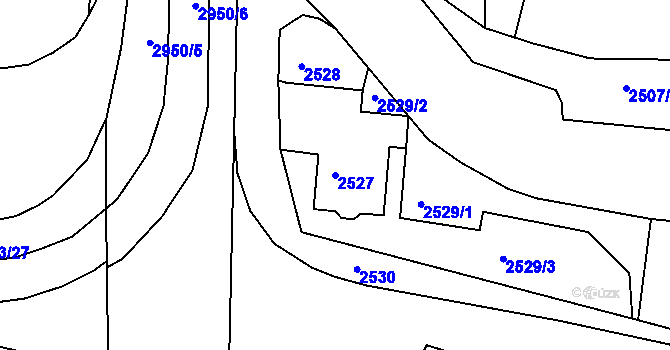 Parcela st. 2527 v KÚ Poruba, Katastrální mapa