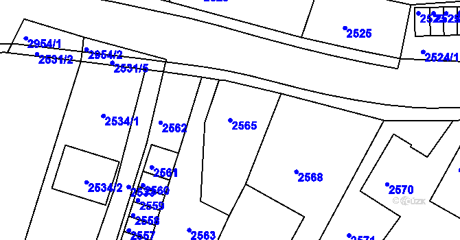 Parcela st. 2565 v KÚ Poruba, Katastrální mapa