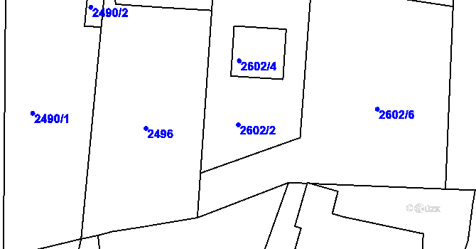 Parcela st. 2602/2 v KÚ Poruba, Katastrální mapa