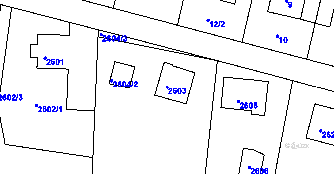 Parcela st. 2603 v KÚ Poruba, Katastrální mapa