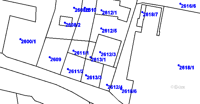 Parcela st. 2612/3 v KÚ Poruba, Katastrální mapa