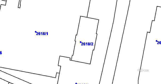Parcela st. 2618/2 v KÚ Poruba, Katastrální mapa