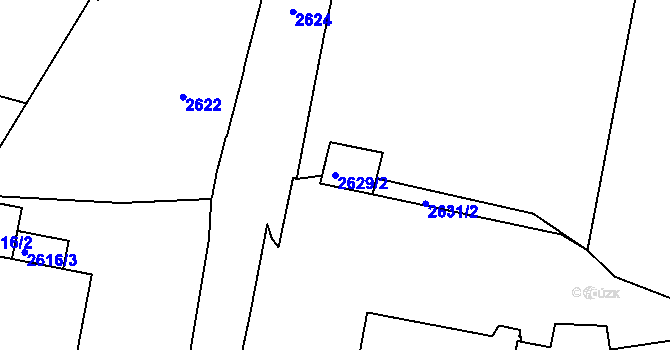 Parcela st. 2629/2 v KÚ Poruba, Katastrální mapa