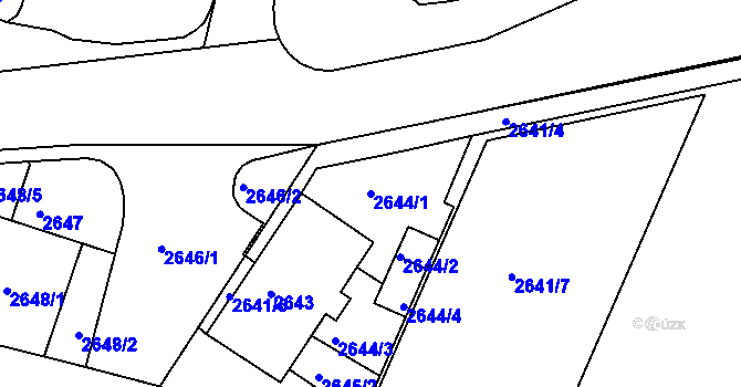 Parcela st. 2644/1 v KÚ Poruba, Katastrální mapa