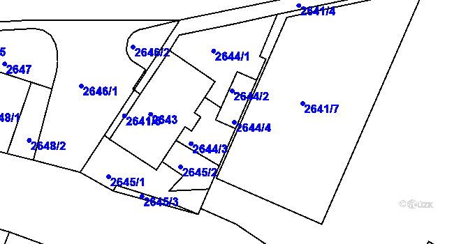 Parcela st. 2644/4 v KÚ Poruba, Katastrální mapa
