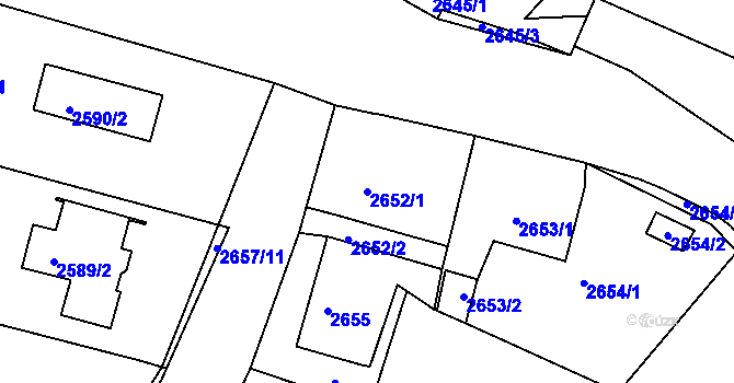 Parcela st. 2652/1 v KÚ Poruba, Katastrální mapa