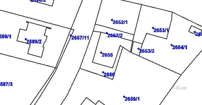 Parcela st. 2655 v KÚ Poruba, Katastrální mapa