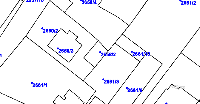 Parcela st. 2658/2 v KÚ Poruba, Katastrální mapa