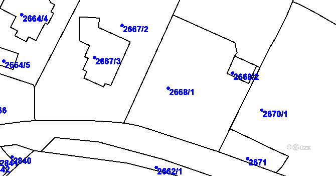 Parcela st. 2668/1 v KÚ Poruba, Katastrální mapa