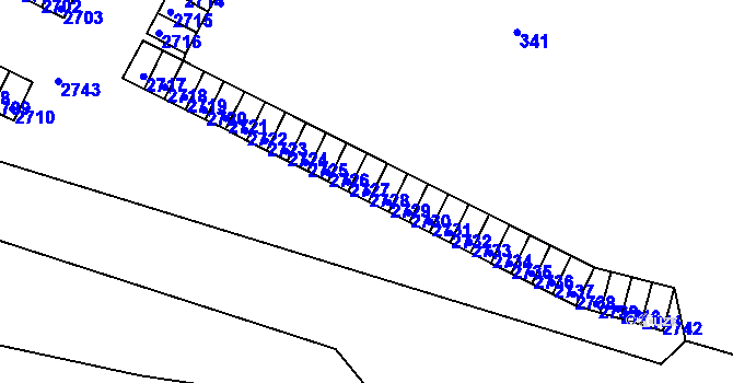 Parcela st. 2728 v KÚ Poruba, Katastrální mapa