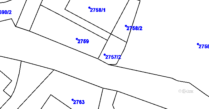 Parcela st. 2757/2 v KÚ Poruba, Katastrální mapa