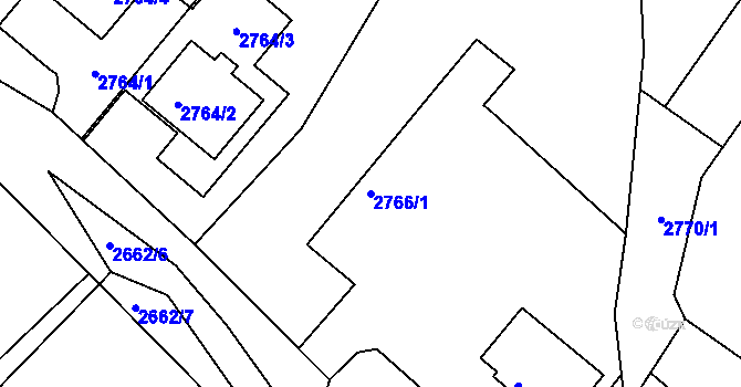 Parcela st. 2766/1 v KÚ Poruba, Katastrální mapa