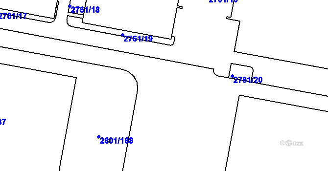 Parcela st. 2801/3 v KÚ Poruba, Katastrální mapa