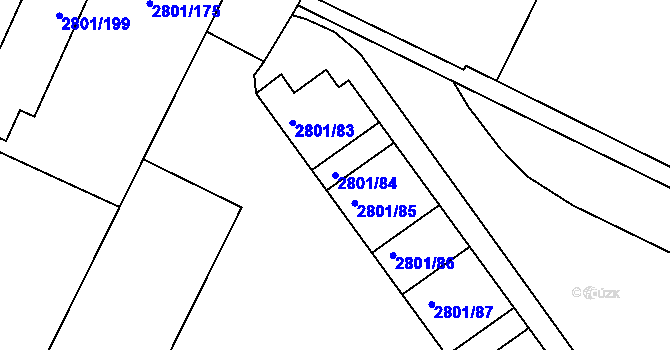 Parcela st. 2801/84 v KÚ Poruba, Katastrální mapa