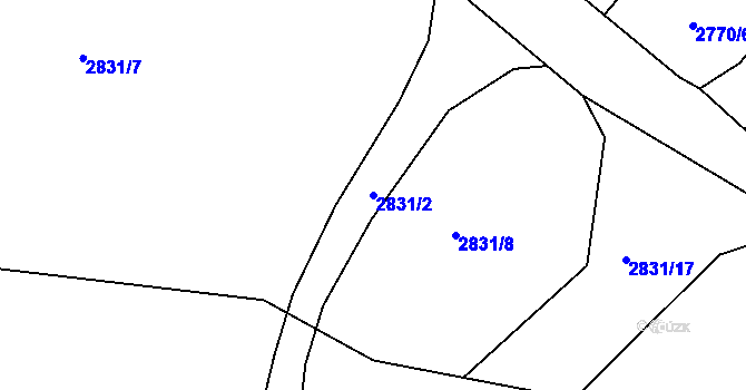 Parcela st. 2831/2 v KÚ Poruba, Katastrální mapa