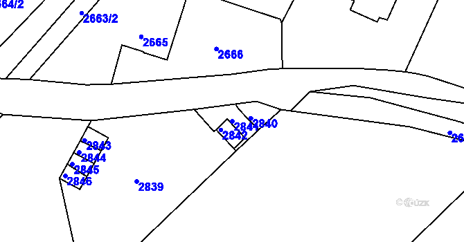 Parcela st. 2841 v KÚ Poruba, Katastrální mapa