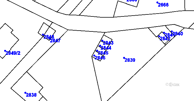 Parcela st. 2845 v KÚ Poruba, Katastrální mapa