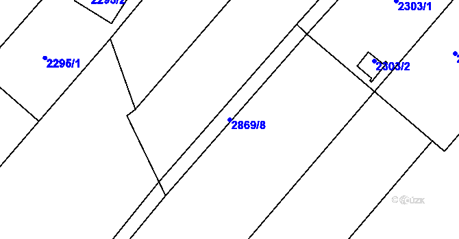 Parcela st. 2869/8 v KÚ Poruba, Katastrální mapa