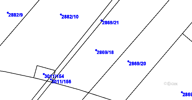 Parcela st. 2869/18 v KÚ Poruba, Katastrální mapa