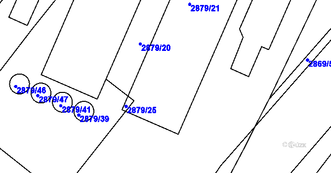 Parcela st. 2879/11 v KÚ Poruba, Katastrální mapa