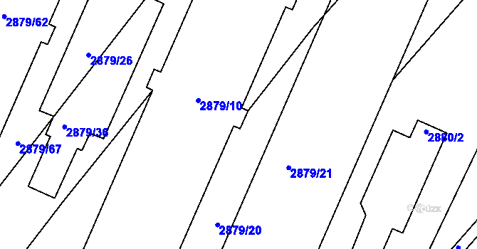 Parcela st. 2879/16 v KÚ Poruba, Katastrální mapa