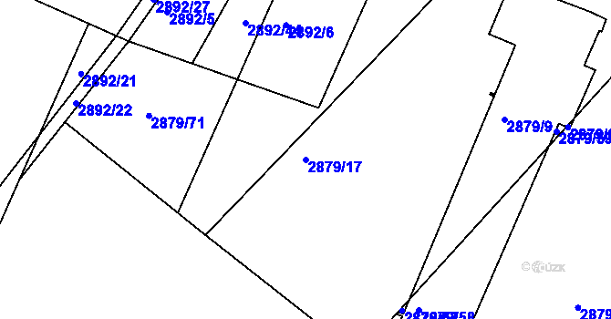 Parcela st. 2879/17 v KÚ Poruba, Katastrální mapa