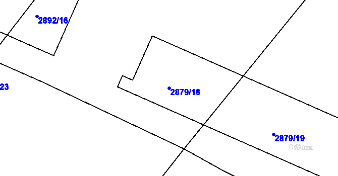 Parcela st. 2879/18 v KÚ Poruba, Katastrální mapa