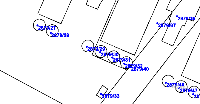 Parcela st. 2879/30 v KÚ Poruba, Katastrální mapa