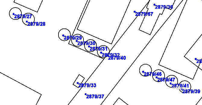 Parcela st. 2879/32 v KÚ Poruba, Katastrální mapa