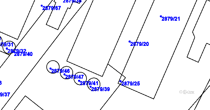 Parcela st. 2879/48 v KÚ Poruba, Katastrální mapa