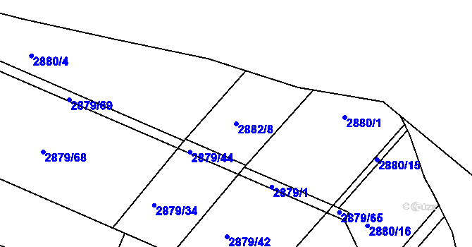 Parcela st. 2882/8 v KÚ Poruba, Katastrální mapa