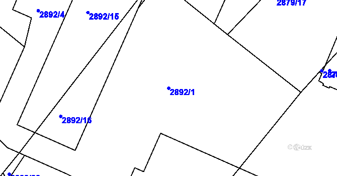 Parcela st. 2892/1 v KÚ Poruba, Katastrální mapa