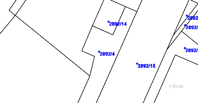 Parcela st. 2892/4 v KÚ Poruba, Katastrální mapa