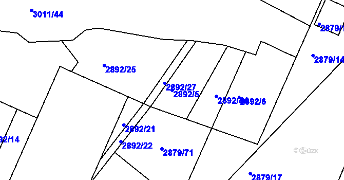 Parcela st. 2892/5 v KÚ Poruba, Katastrální mapa