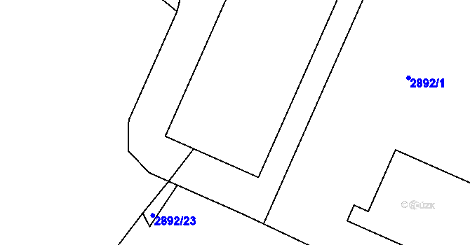 Parcela st. 2892/16 v KÚ Poruba, Katastrální mapa