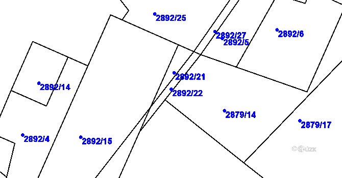 Parcela st. 2892/22 v KÚ Poruba, Katastrální mapa