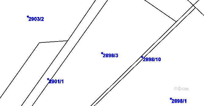 Parcela st. 2898/3 v KÚ Poruba, Katastrální mapa