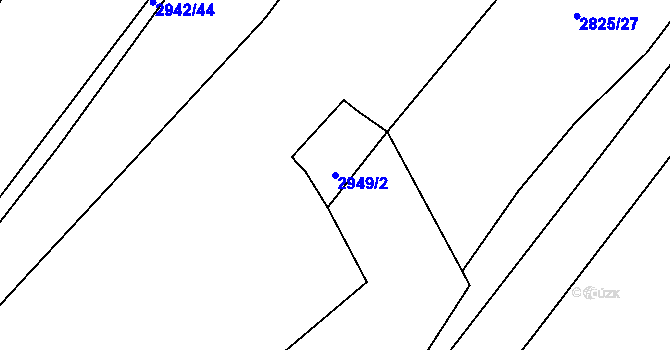 Parcela st. 2949/2 v KÚ Poruba, Katastrální mapa