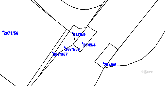 Parcela st. 2949/4 v KÚ Poruba, Katastrální mapa