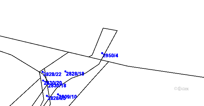 Parcela st. 2950/4 v KÚ Poruba, Katastrální mapa