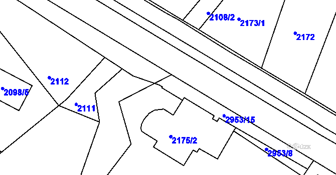 Parcela st. 2953/7 v KÚ Poruba, Katastrální mapa