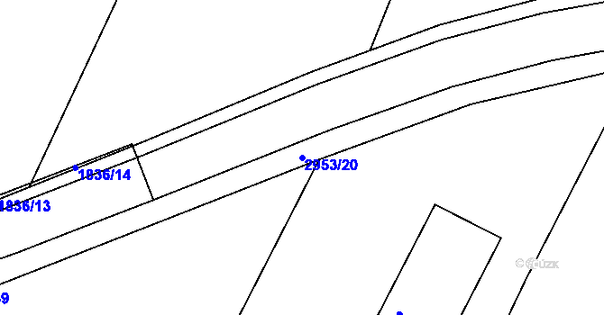 Parcela st. 2953/20 v KÚ Poruba, Katastrální mapa