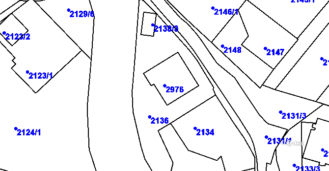Parcela st. 2976 v KÚ Poruba, Katastrální mapa