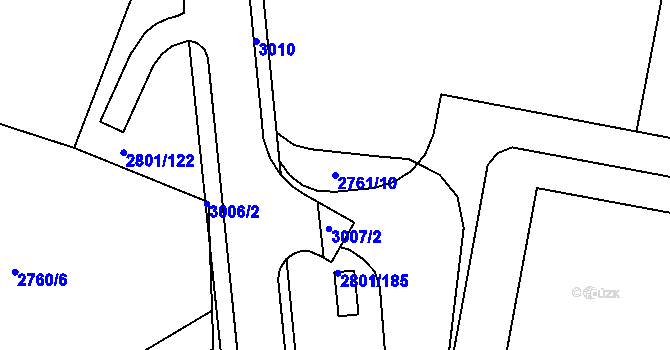 Parcela st. 2761/10 v KÚ Poruba, Katastrální mapa