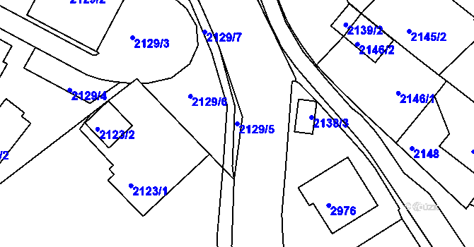 Parcela st. 2129/5 v KÚ Poruba, Katastrální mapa