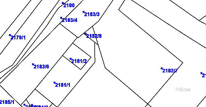 Parcela st. 2181/5 v KÚ Poruba, Katastrální mapa
