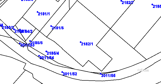 Parcela st. 2182/1 v KÚ Poruba, Katastrální mapa