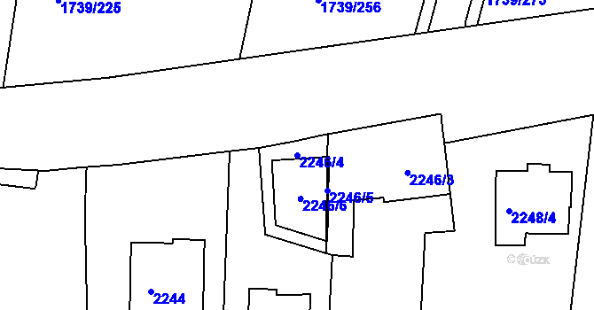 Parcela st. 2246/4 v KÚ Poruba, Katastrální mapa